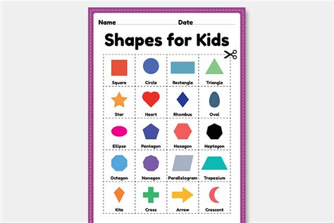 Basic Shapes for Kids Printable Page Graphic by TukTuk Design ...