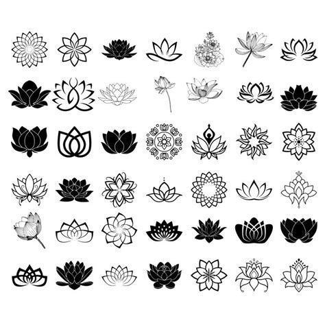 Lotus Svg Bundle Lotus Flower Cricut Namaste Cut Files Yoga Silhouette