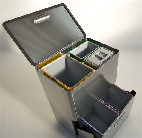 An Open Metal Box With Two Compartments