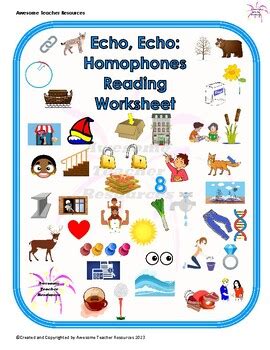 Echo Echo Homophones Reading Worksheet By Awesome Teacher Resources