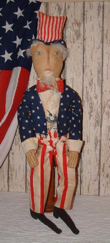 Americana Uncle Sam Doll E Pattern Etsy Primitive Folk Art