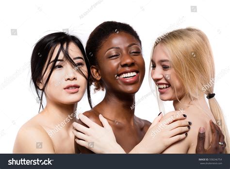 Concept Three Different Ethnicity Women Being Stock Photo