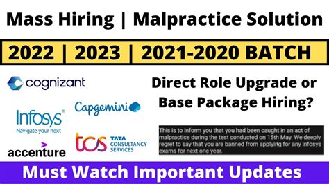 Next Mass Hiring When From Top Mnc Malpractice Solution Cognizant