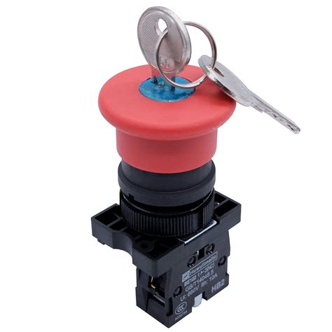 Mxuteuk 22mm Red Mushroom Emergency Stop Push Button Switch India Ubuy