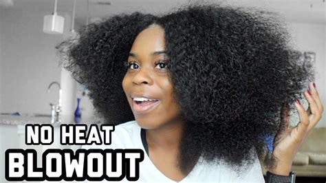 Easy Heatless Blow Out On Natural Hair Youtube