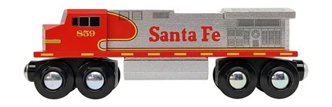 Santa Fe Warbonnet Diesel Locomotive Wooden Train Choo Choo Track