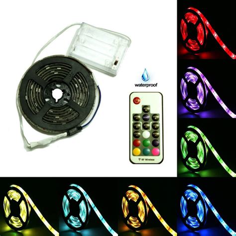 Waterproof Multicolor LED 5V Battery Powered RGB LED Strip Lights LED Camp Lights Strip ...