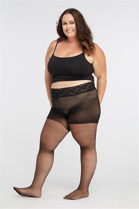 Sheer Black Pantyhose Comfortable Luxe Waistband Hipstik Plus