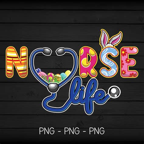 Blessed Easter Nurse Life Png Stethoscope Nurse Png Bunny Etsy