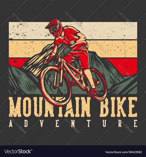 T Shirt Design Mountain Bike Adventure Royalty Free Vector