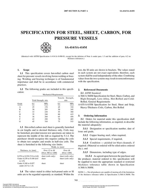 Asme Section Ii A Sa 414 Sa 414 M PDF