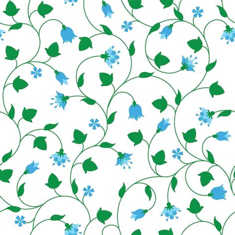 Patrón floral transparente con pequeñas flores azules Vector Premium