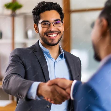 Premium Photo Confident Businessman Shaking Hands With His Client