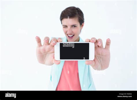 Pretty Woman Taking Selfie Stock Photo Alamy