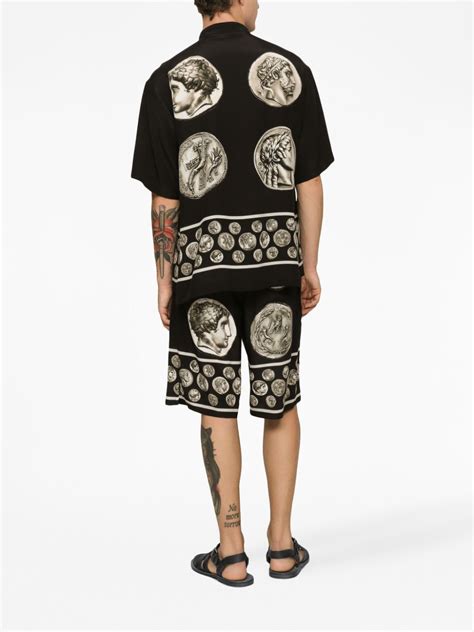 Dolce Gabbana Coin Print Silk T Shirt Farfetch