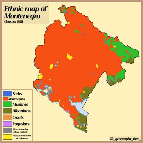 Ethnic Map Of Montenegro 1981 Maps On The Web