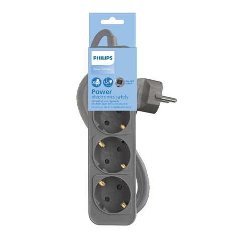 Base Multiple Philips Tomas Con Interruptor M Gris