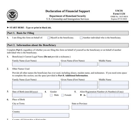 Sample Filled Affidavit Of Support Form I 134 AffidavitForm Net