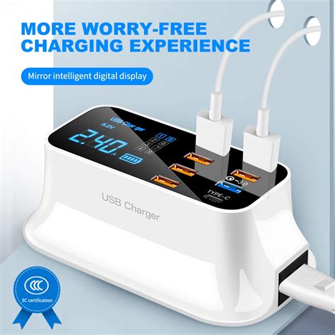 PD Quick Charge 3 0 USB Charger LED Display Type C Portable Charger