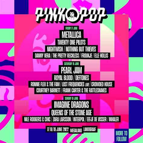 Participation Lineup For Pinkpop Nan Lauren