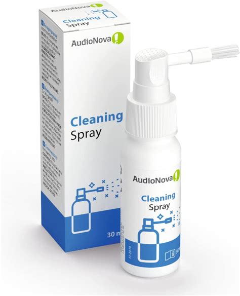 Audionova Hearing Aid Cleaning Spray Brush 30ml Cleaning And Sanitising Spray With Brush For