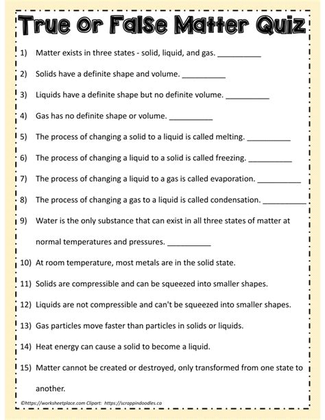 States Of Matter T F Quiz