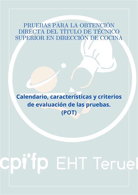 Calendario Caracter Sticas Y Criterios De Evaluaci N De Las Pruebas