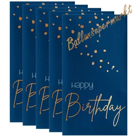 Geburtstagsservietten Happy Birthday Elegant True Blue St Ck