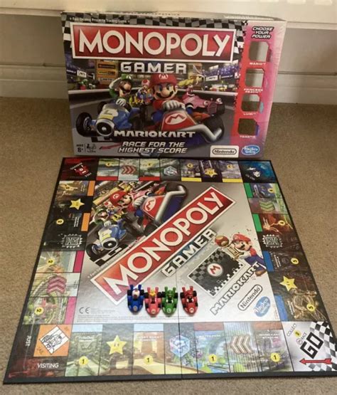 MONOPOLY GAMER MARIO Kart Board Game Edition Hasbro Complete 14 99