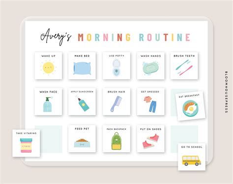 Daily Visual Routine Chart With Cards Morning Afternoon - Etsy