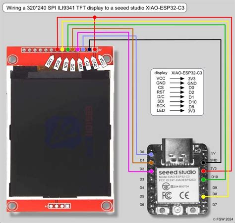 Seeed Studio Xiao Esp C Connected To An Ili Spi Tft Display In