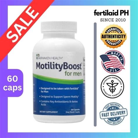 Motility Boost For Men Fertility Supplement 60 Capsules Reproductive