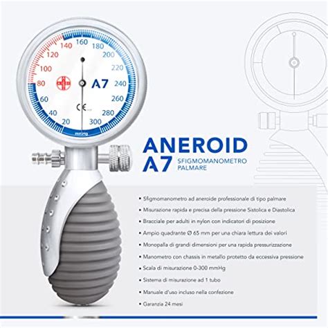 Aiesi Sfigmomanometro Manuale Professionale Aneroide Modello Palmare