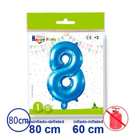 1 Palloncino In Poliammide N 8 Colore Blu 80 Cm Sgonfio E 60 Cm