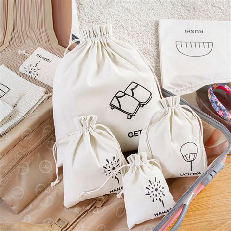 Eco Friendly Biodegradable Canvas Cotton Drawstring Shopping Goody Bag