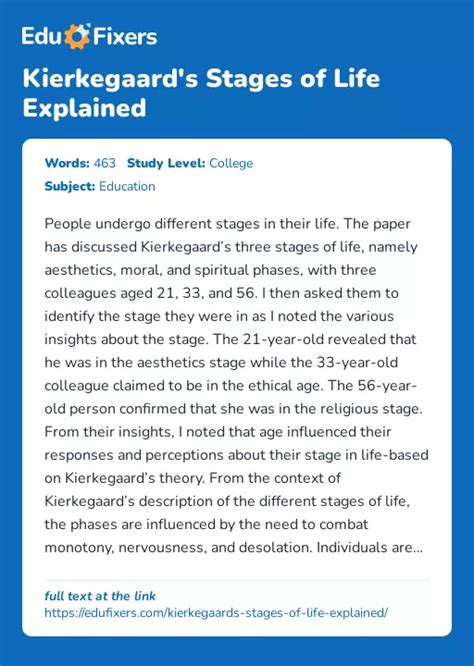 Kierkegaard's Stages of Life Explained