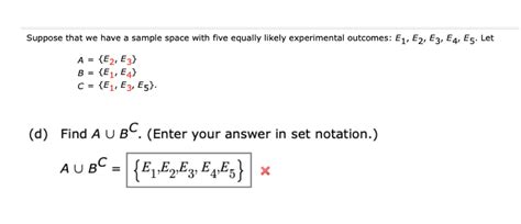 Solved Suppose That We Have A Sample Space With Five Equally Chegg