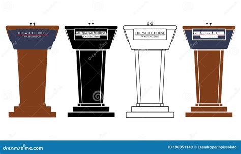 White House Press Room Lectern Stock Vector - Illustration of podium ...