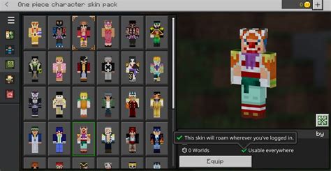 Get Minecraft - One piece skin pack