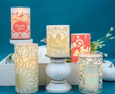 Diy Fall Table Decorations Candle Wraps With Cricut And Free Svg Files