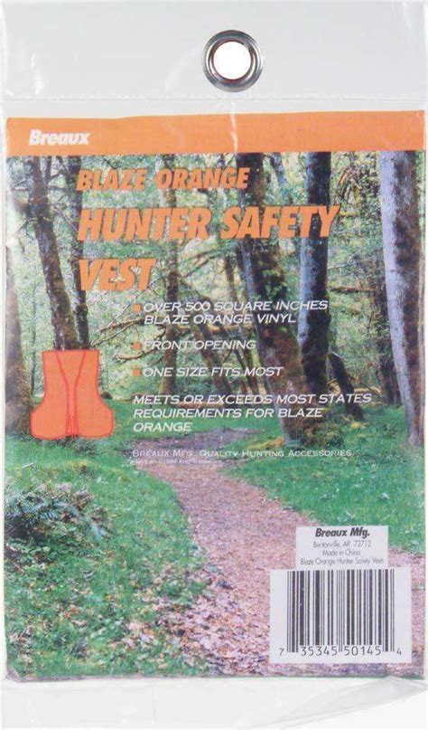 Breaux Vinyl Safety Vest One Size Fits Most A Must Have Safety Item