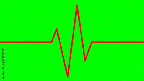 Animated Red Line Of Electrocardiogram Linear Symbol Of Pulsating