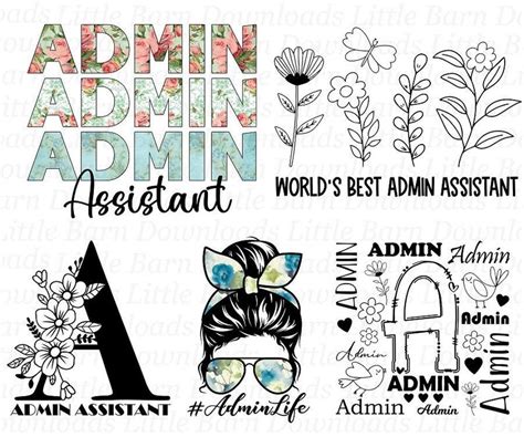 Admin Clipart Admin PNG Bundle Administrative Assistant PNG - Etsy