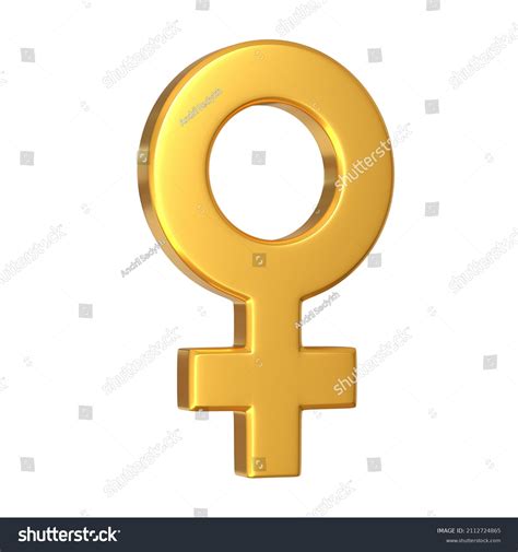 Gold Female Symbol On White Background Stock Illustration 2112724865