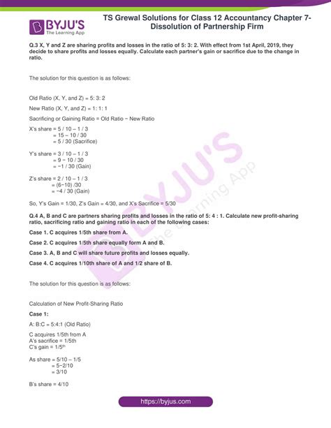 Ts Grewal Solutions Class Accountancy Vol Chapter Change In