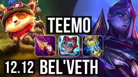 TEEMO Vs BEL VETH JNG 5 1 6 900 Games EUW Master 12 12 YouTube