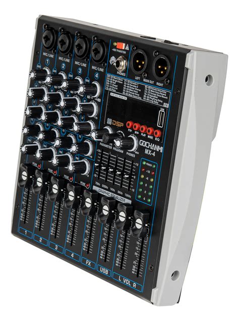 GOCHANMI MEZCLADORA MX4 DE AUDIO PROFESIONAL 4 CANALES CON 199 EFECTOS