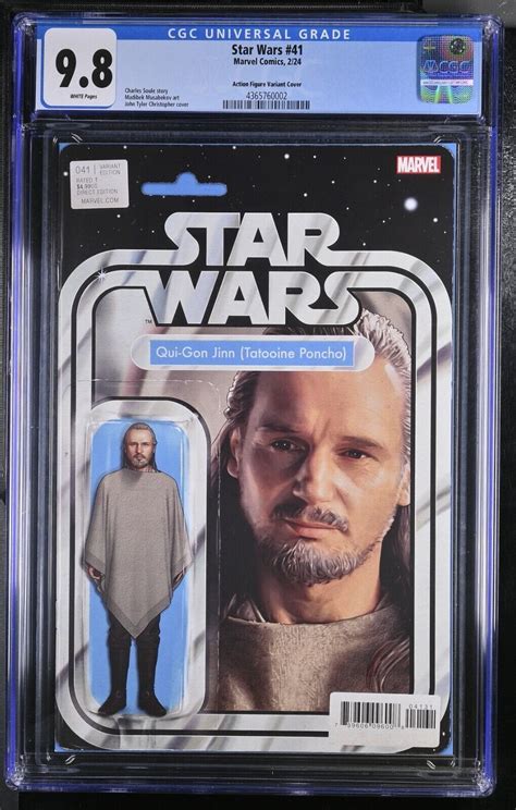 Star Wars 41 CGC 9 8 Qui Gon Jinn Action Figure Variant Cover Marvel