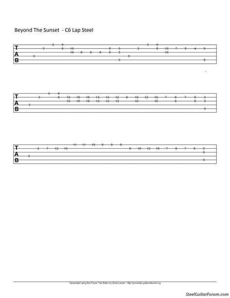 Non-Pedal Tablature **Post Here** : The Steel Guitar Forum