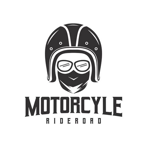 Rider logo vector design with closed face. Motorcycle, helmet ...